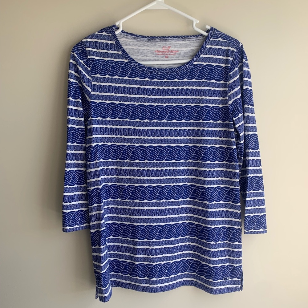 Vineyard Vines Nautical Rope Long Sleeve Tee XS